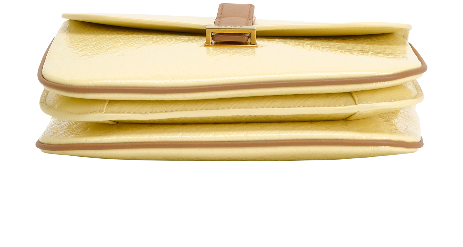 Embossed Le Monogramme Crossbody, &pound;595, Handbags, Yellow, Patent Leather, Top view
